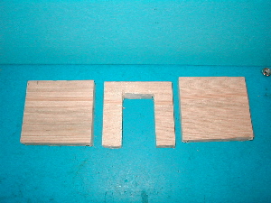 Three pieces of wood